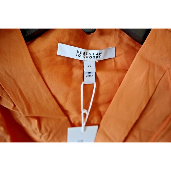 Derek Lam 10 Crosby Women's Sz 00 Peach Antara Cotton A-Line Midi Dress - Picture 3 of 13